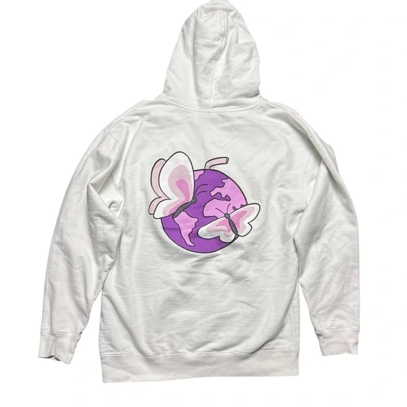 999 Club Juice WRLD X The Kid Laroi Remind Me Of You Butterfly Hoodie Large - Picture 2 of 6